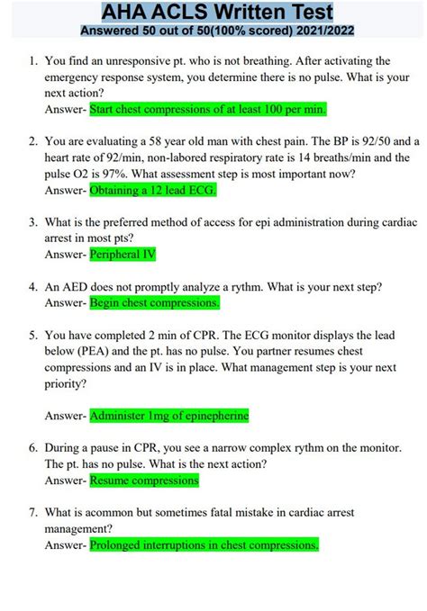 acls written exam answers answers deal Epub